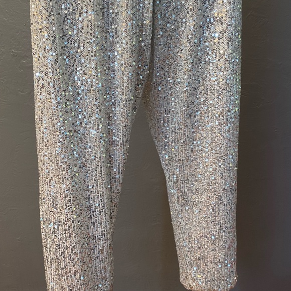 SAINT & HEARTS Silver Sequin Joggers/Sweatpants - Picture 7 of 16